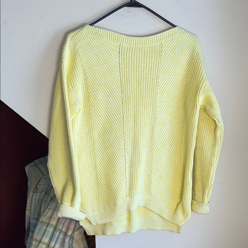 Women's Mimosa Yellow Boat Neck Cotton‎ Sweater M